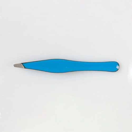 цена Пинцет ZINGER Пинцет скошенный, с округлой ручкой, голубой (эмаль)