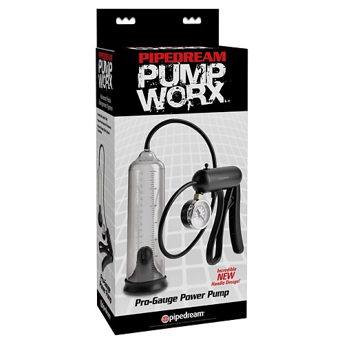 PIPEDREAM Вакуумная мужская помпа с датчиком давления Pump Worx Pro-Gauge Power Pump clinique помпа для суперсбалансированного тонального крема superbalanced foundation makeup pump