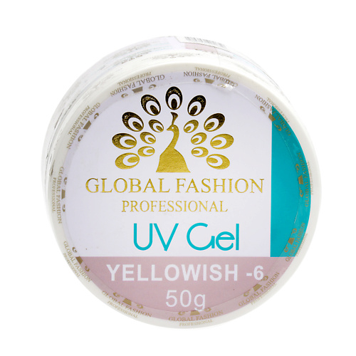 GLOBAL FASHION Гель для наращивания ногтей, камуфляж-6, Yellowish-6 50 г