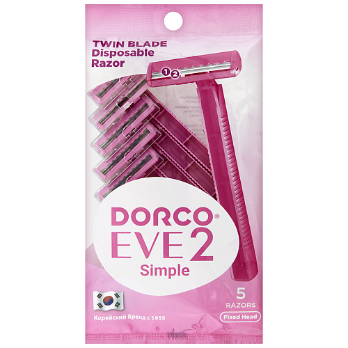 станок для бритья dorco бритвы одноразовые td708 2 лезвийные Станок для бритья DORCO Женские бритвы одноразовые EVE2 Simple TD, 2-лезвийные