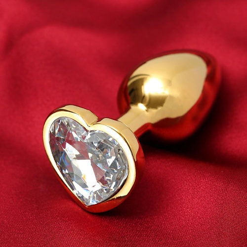 ОКИ-ЧПОКИ Анальная пробка, с прозрачным кристаллом в форме сердца MPL129935 - фото 1