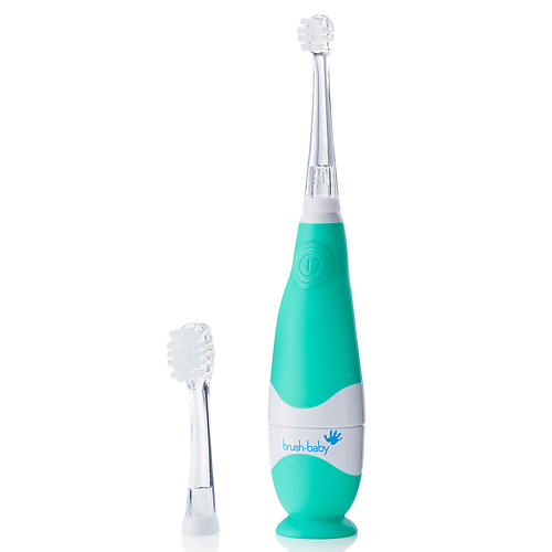 BRUSH-BABY BabySonic звуковая зубная щетка, 0-3 года, бирюзовая brush baby щетка жевательная зубная силиконовая chewable toothbrush
