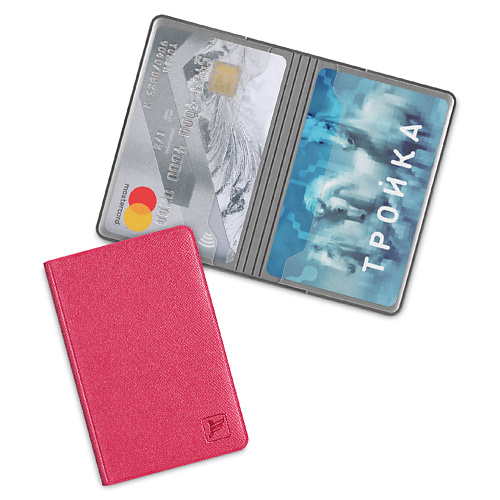 FLEXPOCKET Чехол - книжка из экокожи для двух пластиковых карт джемпер с молнией и отделкой из экокожи