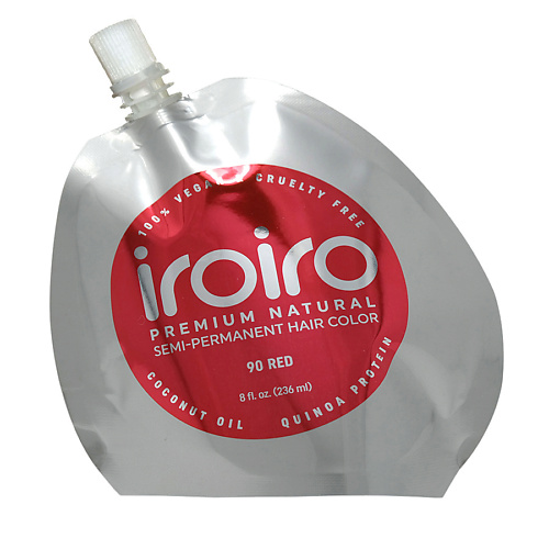

IROIRO Семи-перманентный краситель для волос 90 RED Красный, Семи-перманентный краситель для волос 90 RED Красный
