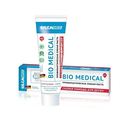 SILCAMED Лечебная зубная паста против кровоточивости десен и воспаления BIO MEDICAL 130 d i e s зубная паста medical herbs 100