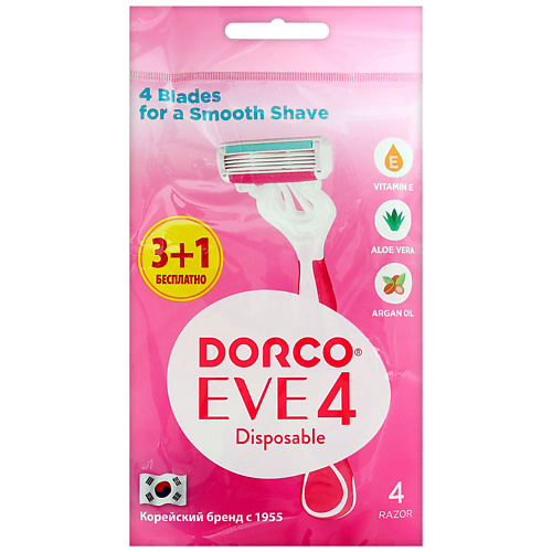 

DORCO Женские бритвы одноразовые EVE4, 4-лезвийные, Женские бритвы одноразовые EVE4, 4-лезвийные