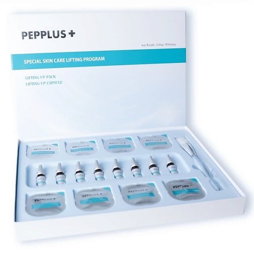 PEPPLUS+ Лифтинг маска для лица омолаживающая антивозрастная двухкомпонентная с пептидами repharm маска для волос с пептидами питание и восстановление маэгами 200
