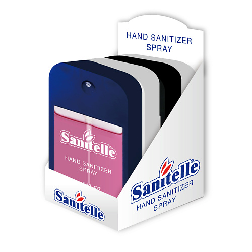 Sanitelle Антисептический спрей для рук, шоу-бокс 4 штуки х 4 отдушки в ассортименте, 80%.