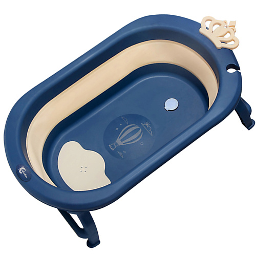 LALA-KIDS Детская складная ванночка с термочувствительной пробкой, желто-синяя MPL123126