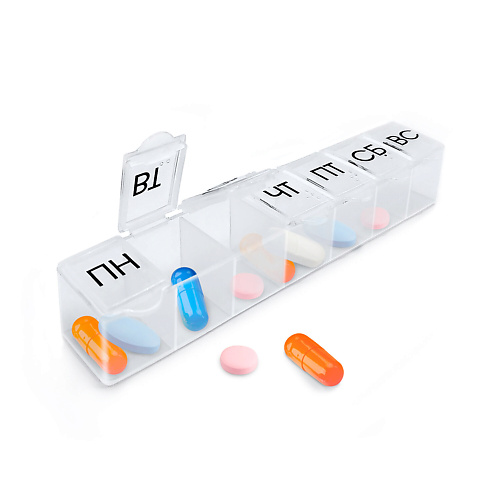 Таблетница DASWERK Таблетница - контейнер для лекарств и витаминов 7 дней/1 прием таблетница контейнер на 7 дней органайзер для лекарств