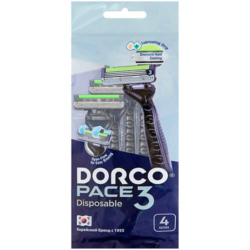 Станок для бритья DORCO Бритвы одноразовые PACE3, 3-лезвийные фото