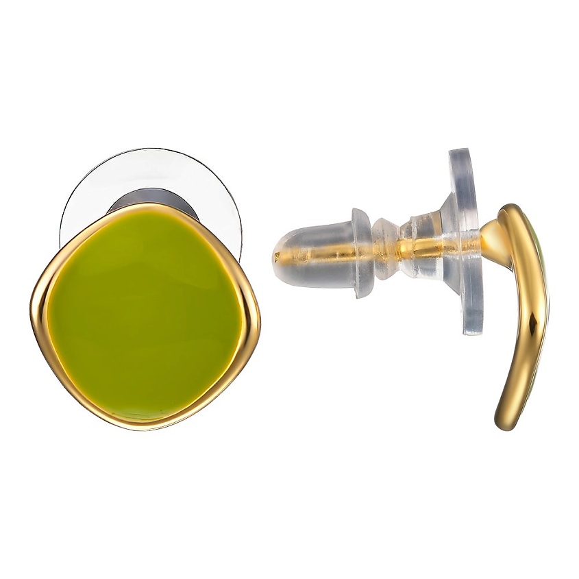 Изображение товара Разноцветные серьги-пусеты с бежевой эмалью от UVI JEWELLERY