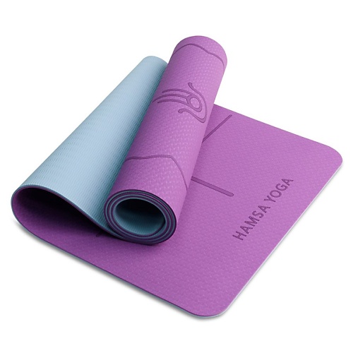 HAMSA YOGA Коврик для йоги и фитнеса, Спортивный ковер TPE для гимнастики, пилатеса, 183х61х0.6 см коврик для йоги sangh 183х61х0 7 см фиолетовый