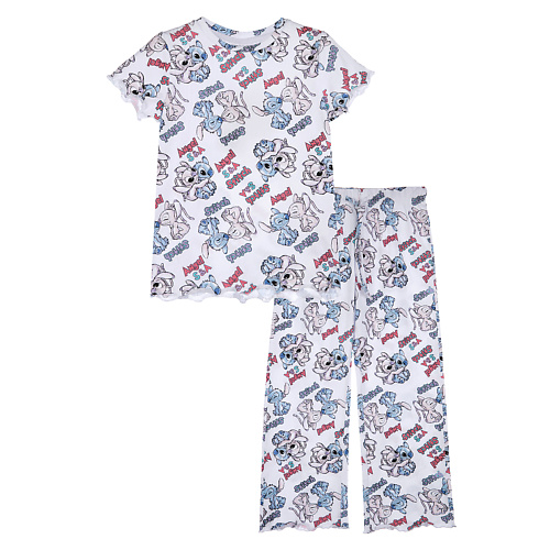 PLAYTODAY Пижама трикотажная для девочек Лило и Стич белая playtoday брюки текстильные для девочек paris