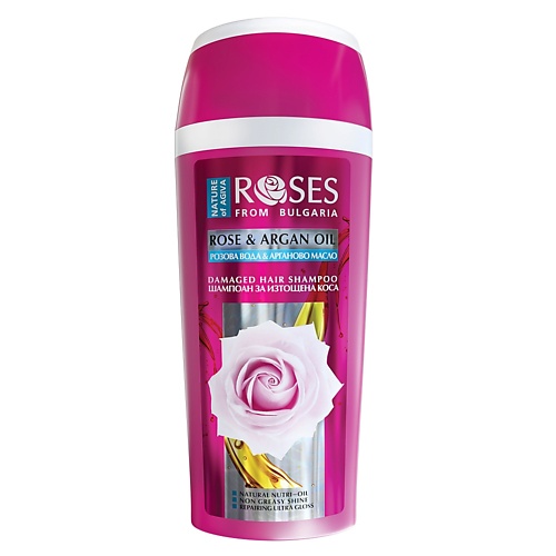 фото Nature of agiva шампунь для волос roses(розовый эликсир+аргановое масло)