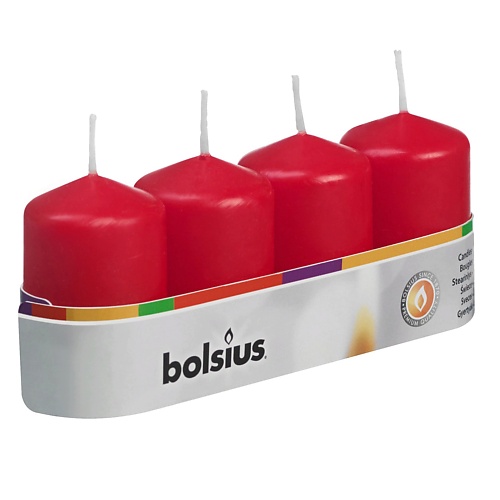 BOLSIUS Свечи столбик Bolsius Classic красные bolsius свечи плавающие bolsius classic кремовые