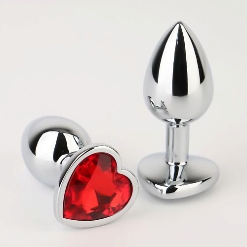 Секс-игрушки ОКИ-ЧПОКИ Анальная пробка, с красным кристаллом в форме сердца
