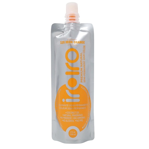 IROIRO Семи-перманентный краситель для волос 320 NEON ORANGE Неоновый оранжевый чистый оранжевый orange