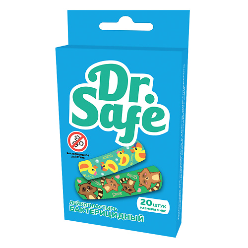 Лейкопластырь DR. SAFE Лейкопластырь бактерицидный с рисунками ANIMAL dr safe dr safe бальзам после загара с пантенолом