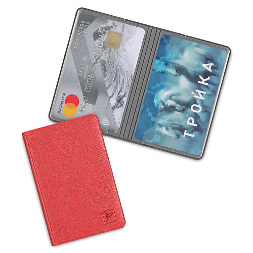 FLEXPOCKET Чехол - книжка из экокожи для двух пластиковых карт визитница 18 карт