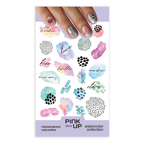 Наклейки для ногтей PINK UP Наклейки для ногтей WATERCOLOR для ногтей pink up наклейки для ногтей black