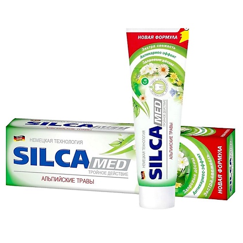 Уход за полостью рта SILCAMED Зубная паста для укрепления десен Альпийские травы 130