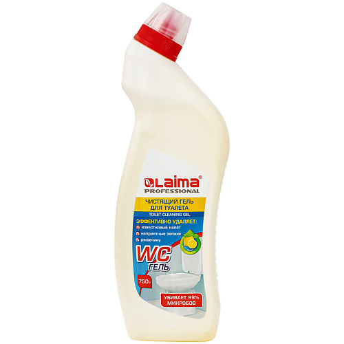 Средства для уборки LAIMA Чистящий гель для туалета кислотное Лимон 750