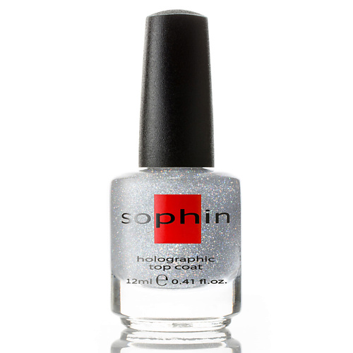 Купить SOPHIN Верхнее покрытие закрепитель для ногтей с голографическими частицами