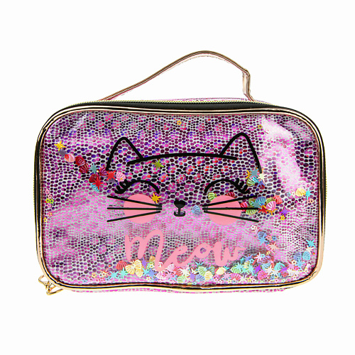 Косметичка LUKKY Косметичка-кейс с пайетками Кошка серебристая сумка ty вимси кошка с пайетками