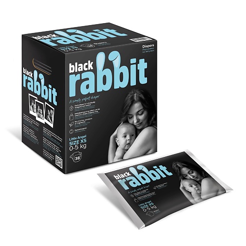 фото Black rabbit подгузники на липучках, 0-5 кг, xs