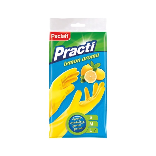 PACLAN Перчатки резиновые с ароматом лимона перчатки paclan practi universal в ассортименте