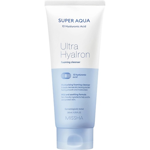 Мусс для умывания MISSHA Пенка Super Aqua Ultra Hyalron для умывания и снятия макияжа пенка для умывания и снятия макияжа missha super aqua ultra hyalron foaming cleanser 200 мл