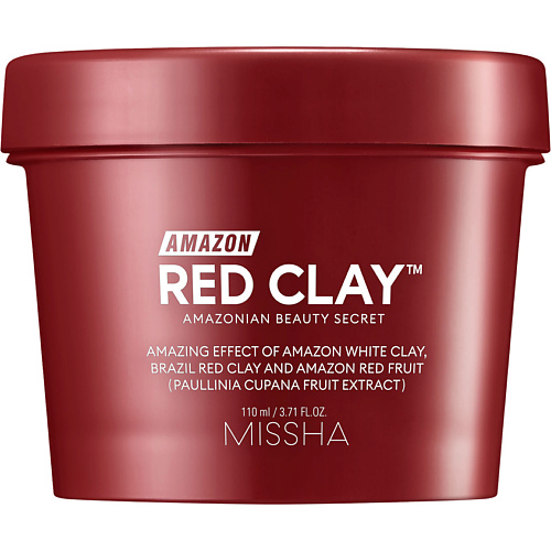 MISSHA Маска для лица очищающая Amazon Red Clay с амазонской глиной limoni очищающая маска скраб для лица с белой глиной и грецким орехом white clay scrub mask 100