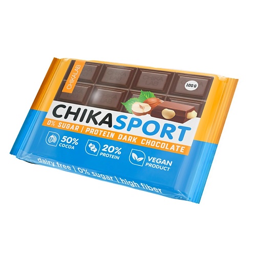 Здоровое питание CHIKALAB Шоколад темный с фундуком