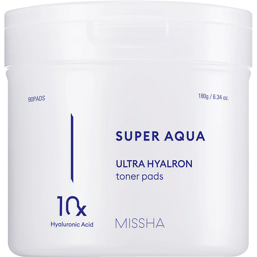 MISSHA Тонер-пэды для лица Super Aqua Ultra Hyalron увлажняющие missha салфетки для умывания и снятия макияжа ultra hyalron 30 шт