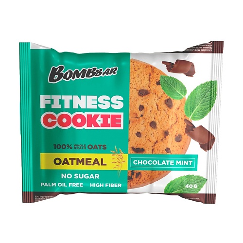 Здоровое питание BOMBBAR Печенье неглазированное овсяное Шоколад-мята