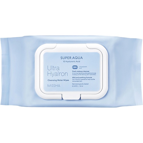 MISSHA Салфетки Super Aqua Ultra Hyalron для умывания и снятия макияжа прокладки ola silk sense ultra deo super ромашка 5 капель 8 шт
