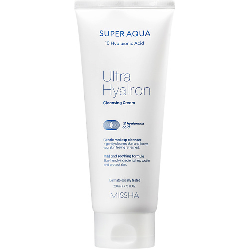 Мусс для умывания MISSHA Пенка кремовая Super Aqua Ultra Hyalron для умывания и снятия макияжа мусс для умывания missha пенка для умывания super aqua cell renew с секрецией улитки