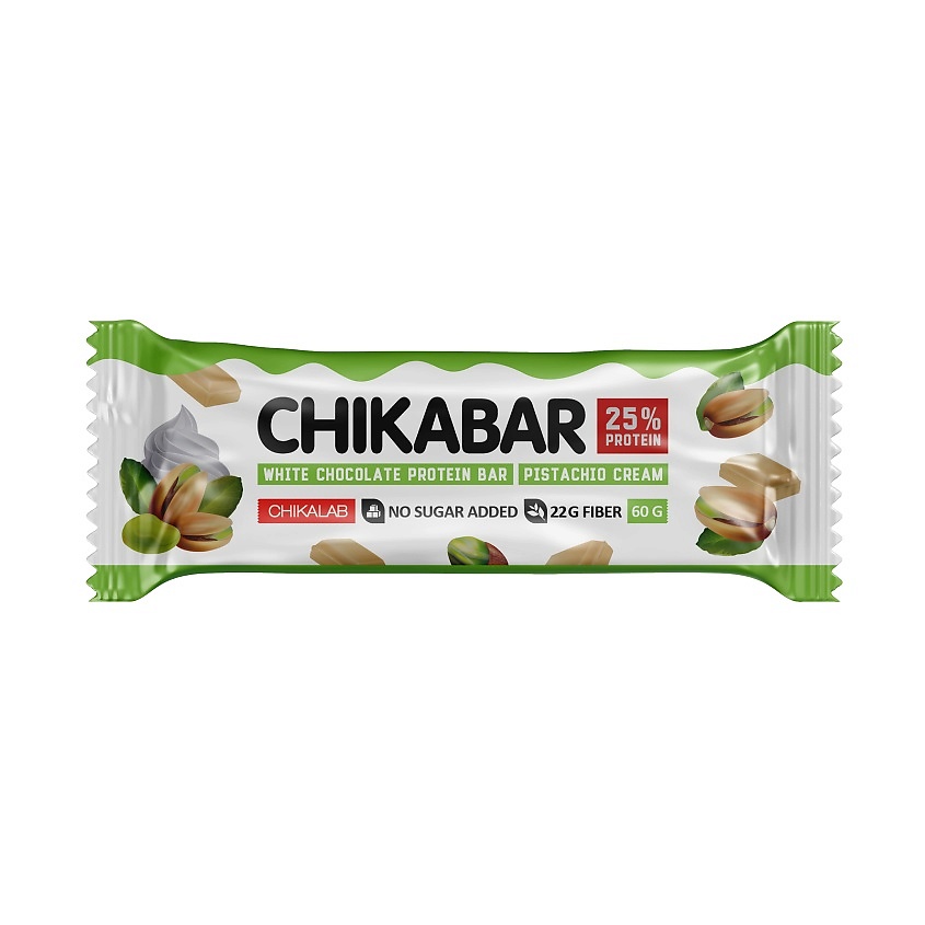 Здоровое питание CHIKALAB Батончик глазированный с начинкой Фисташковый ...