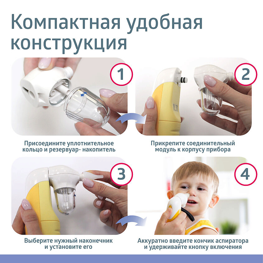 B.WELL Аспиратор назальный WC-150 для очищения носа у младенцев и детей BWL000056 - фото 3