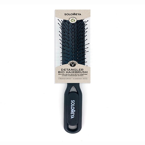 SOLOMEYA Расческа для распутывания сухих и влажных волос черная Detangler Hairbrush for Wet & Dry Hair