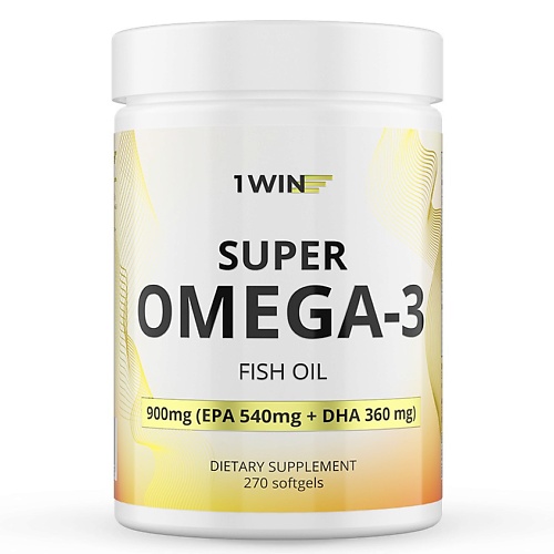 1WIN Витамины Омега 3 в капсулах, рыбий жир 1WN000011 - фото 1