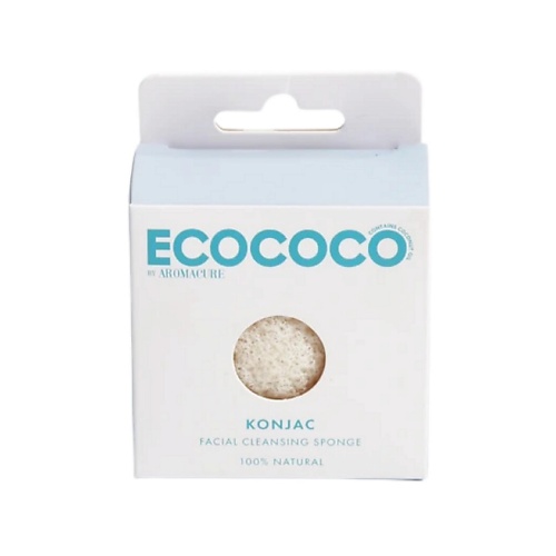 Спонж для лица ECOCOCO Спонж для лица очищающий Konjac Facial Cleansing Sponge уход за лицом ecococo маска для лица увлажняющая с кокосом и морской солью