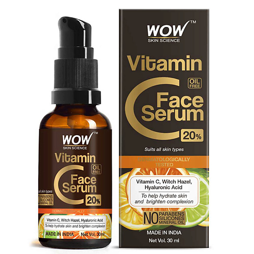 Сыворотка для лица WOW SKIN SCIENCE Сыворотка для лица питательная, против пигментации Vitamin C кондиционеры бальзамы и маски wow skin science кондиционер против выпадения с красным луком и маслом черного тмина 300мл