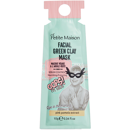 Маска для лица PETITE MAISON Маска с зеленой глиной для лица FACIAL GREEN CLAY MASK маска для лица petite maison маска для лица facial sheet mask time release