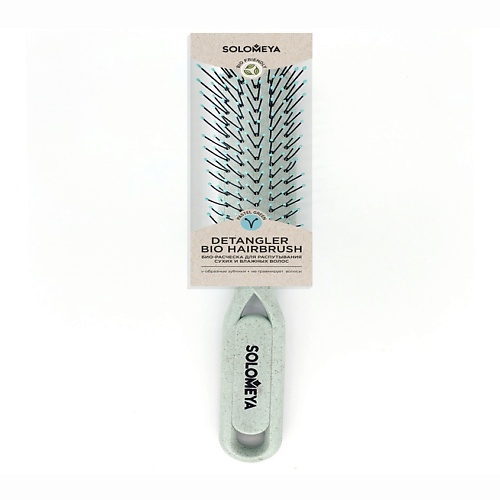 SOLOMEYA Расческа для распутывания сухих и влажных волос пастельно-зеленая Detangler Hairbrush for Wet & Dry Hair