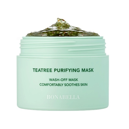 BONABELLA Крем-маска для лица очищающая с экстрактом листьев чайного дерева Teatree Purifying Mask нежный крем для умывания и бритья purifying wash