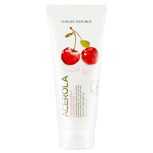 

NATURE REPUBLIC Пенка для умывания с экстрактом барбадосской вишни Fresh Herb Acerola Cleansing Foam, Пенка для умывания с экстрактом барбадосской вишни Fresh Herb Acerola Cleansing Foam