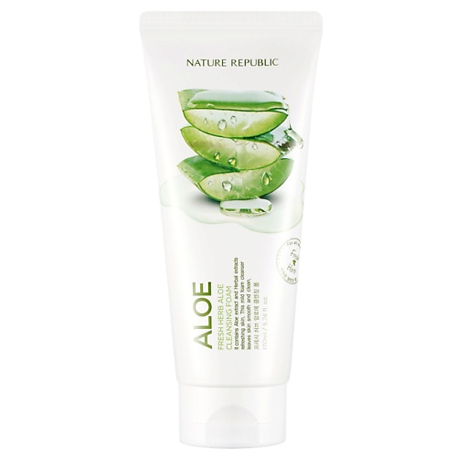 Мусс для умывания NATURE REPUBLIC Пенка для умывания с алоэ Fresh Herb Aloe Cleansing Foam пенка для снятия макияжа vely vely пенка для умывания с экстрактами трав pure relief herb cleansing foam