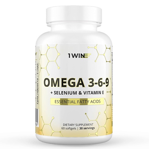 1WIN Витамины Омега 3-6-9 с селеном и витамином Е, рыбий жир 1win коллаген c витамином c со вкусом персика